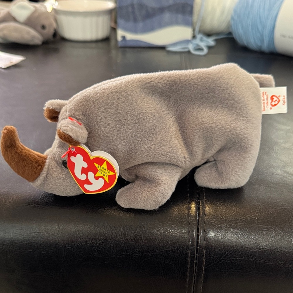 Ty Spike Beanie Baby Gray and Brown Elephant Plush